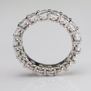 Sterling silver CZ oval eternity band