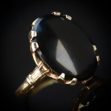 Load image into Gallery viewer, Oval black onyx vintage gold ring in yellow  gold by Manor Jewels