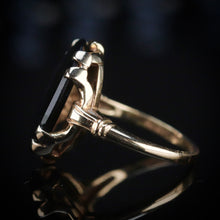 Load image into Gallery viewer, Oval black onyx vintage gold ring in yellow  gold by Manor Jewels