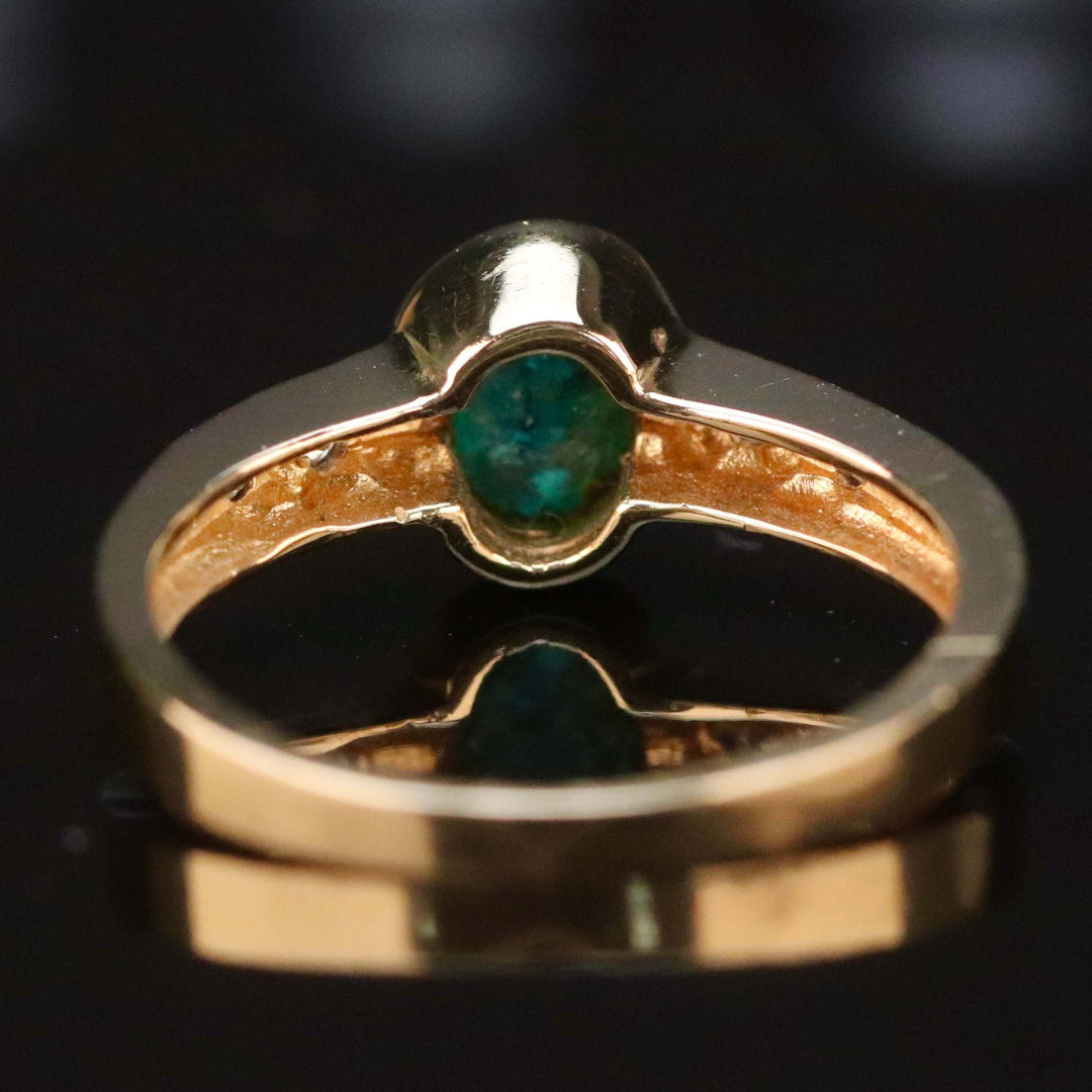 Vintage emerald and diamond ring in yellow gold from Manor Jewels