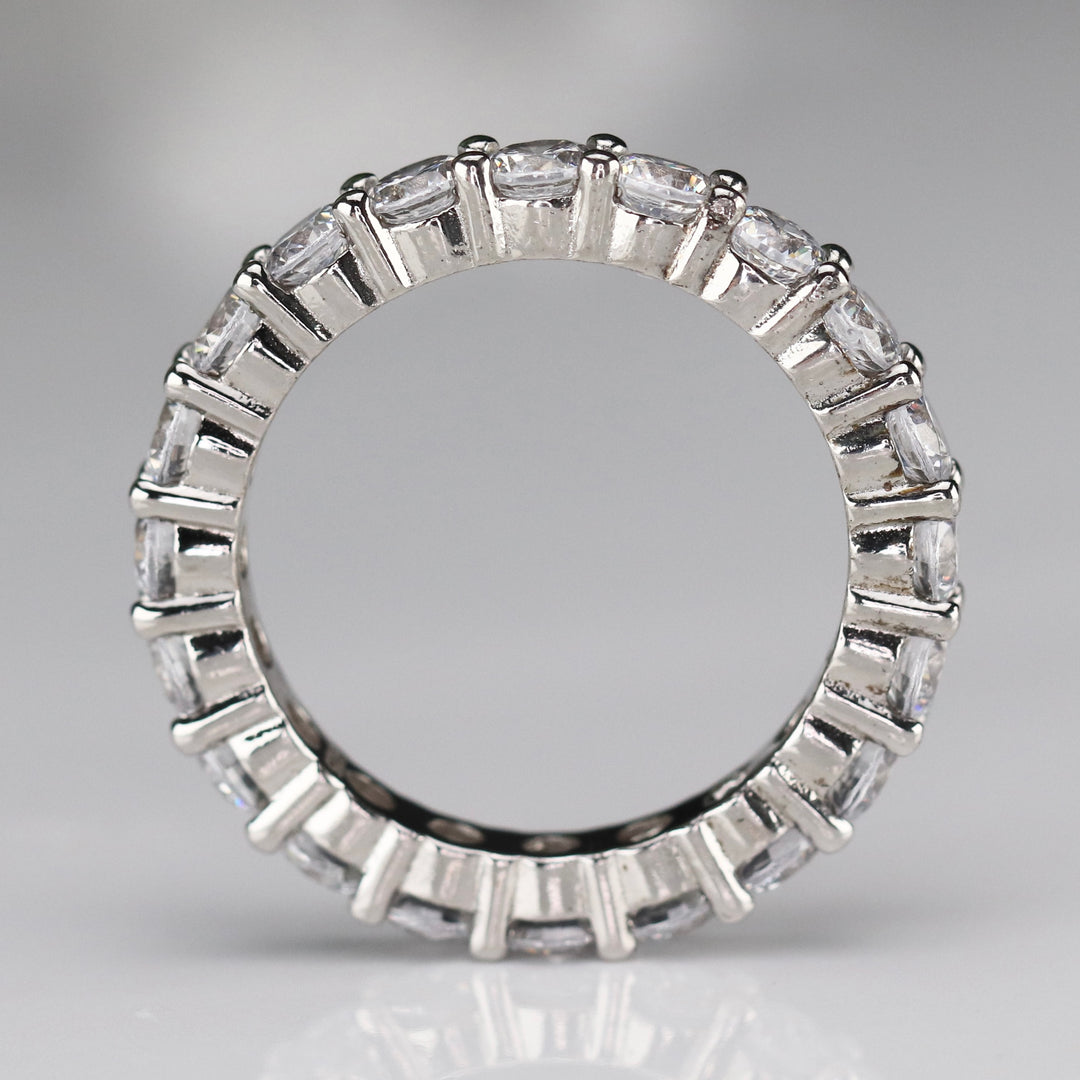 Sterling silver CZ medium eternity band