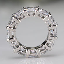 Load image into Gallery viewer, Sterling silver CZ cushion eternity band