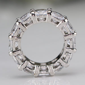 Sterling silver CZ cushion eternity band