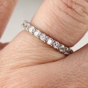 Sterling silver CZ small eternity band