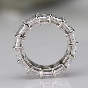 Chunky Sterling silver scissor cut CZ eternity band