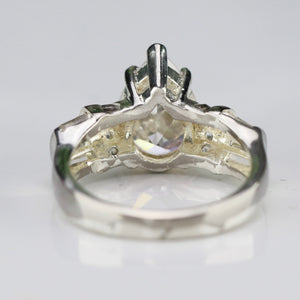 Sterling silver CZ pear ring