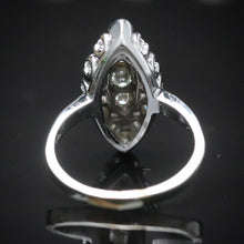 Load image into Gallery viewer, Vintage diamond navette ring in 14k white gold from Manor Jewels