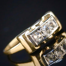 Load image into Gallery viewer, Vintage old mine cut OMC diamond ring in 14k yellow gold from Manor Jewels