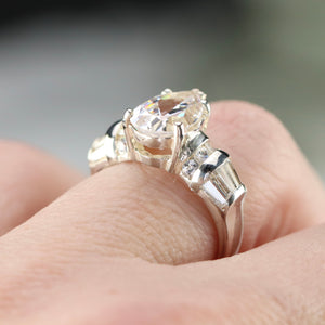 Sterling silver CZ pear ring