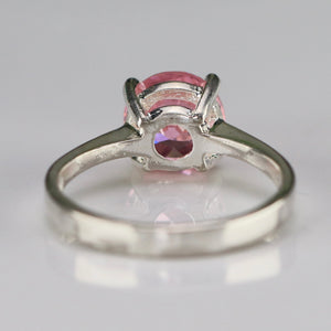 Sterling silver pink CZ ring