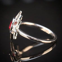 Load image into Gallery viewer, Ruby and diamond compass ring in 14k white gold from Manor Jewels