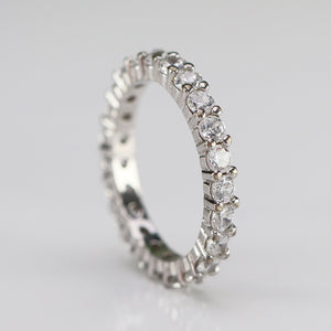 Sterling silver CZ small eternity band