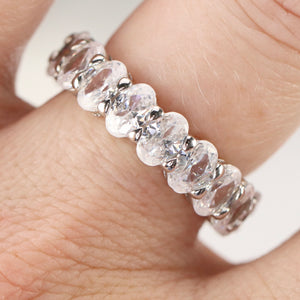 Sterling silver CZ oval eternity band