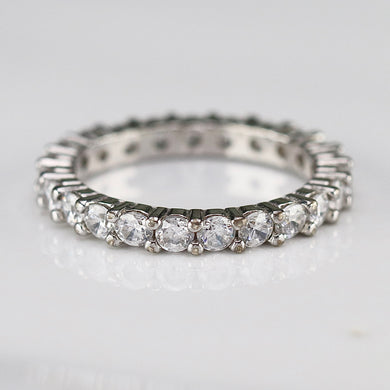 Sterling silver CZ small eternity band