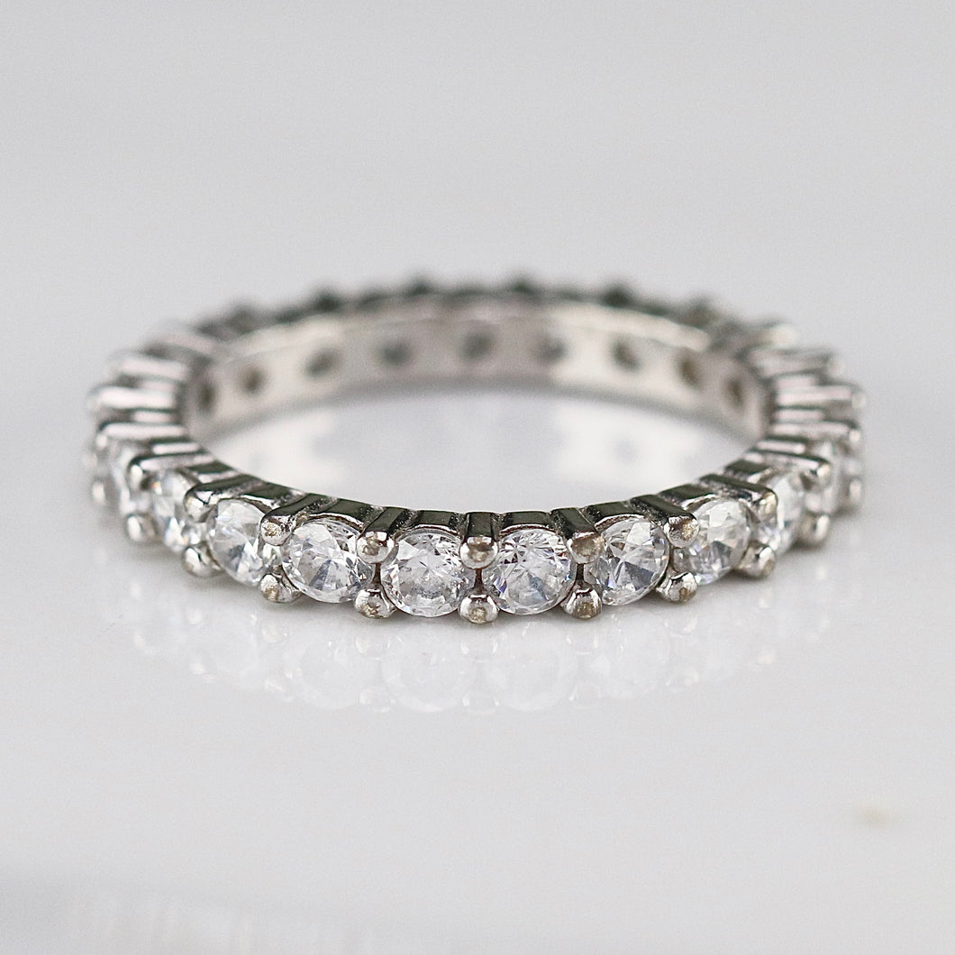 Sterling silver CZ small eternity band