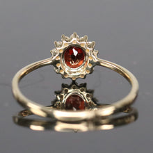 Load image into Gallery viewer, Garnet and diamond ring in yellow gold