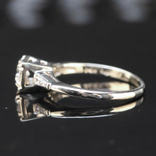 Load image into Gallery viewer, Vintage diamond solitaire ring in 18k white gold from Manor Jewels