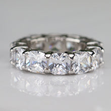 Load image into Gallery viewer, Sterling silver CZ cushion eternity band