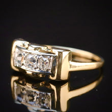 Load image into Gallery viewer, Vintage old mine cut OMC diamond ring in 14k yellow gold from Manor Jewels