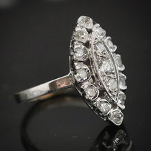 Load image into Gallery viewer, Vintage diamond navette ring in 14k white gold from Manor Jewels