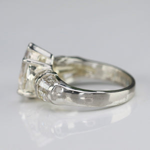 Sterling silver CZ pear ring