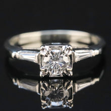 Load image into Gallery viewer, Vintage diamond solitaire ring in 18k white gold from Manor Jewels