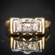 Load image into Gallery viewer, Vintage old mine cut OMC diamond ring in 14k yellow gold from Manor Jewels