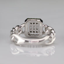 Load image into Gallery viewer, Sterling silver chain shank CZ ring