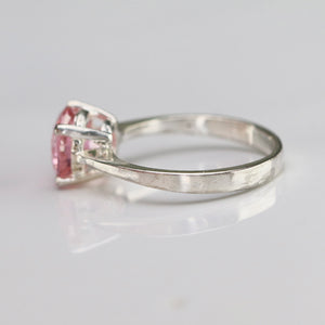 Sterling silver pink CZ ring