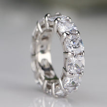 Load image into Gallery viewer, Sterling silver CZ cushion eternity band