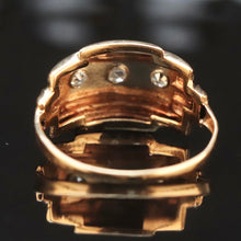 Load image into Gallery viewer, Vintage ring with 3 diamonds in 14k yellow gold from Manor Jewels