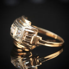 Load image into Gallery viewer, Vintage ring with 3 diamonds in 14k yellow gold from Manor Jewels