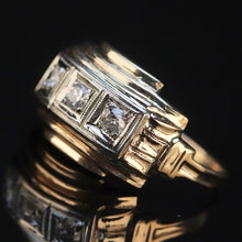 Load image into Gallery viewer, Vintage ring with 3 diamonds in 14k yellow gold from Manor Jewels