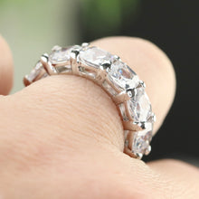 Load image into Gallery viewer, Sterling silver CZ cushion eternity band