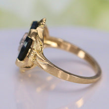 Load image into Gallery viewer, Vintage onyx and diamond ring in yellow gold