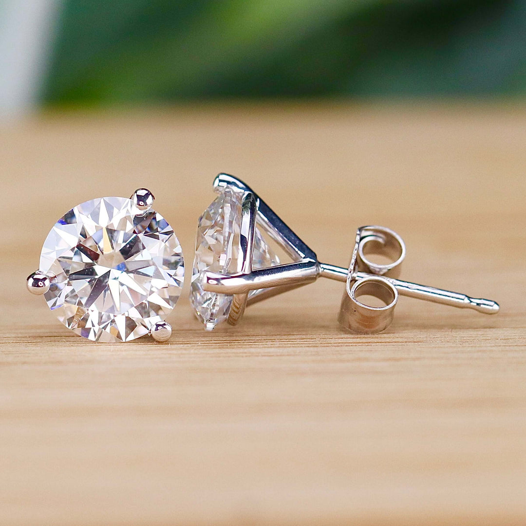 Lab grown 3ctw Diamond studs in 14k white gold