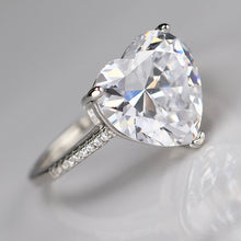 Load image into Gallery viewer, Sterling silver large heart CZ ring