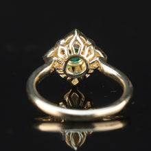 Load image into Gallery viewer, Emerald and diamond ring in 14k yellow gold