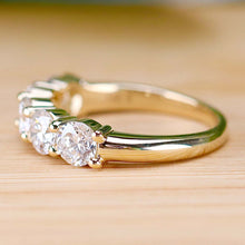 Load image into Gallery viewer, Lab grown 1.875ctw 5 stone diamond band ring in 14k yellow gold