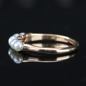 Vintage Pearl band ring in 14k yellow gold