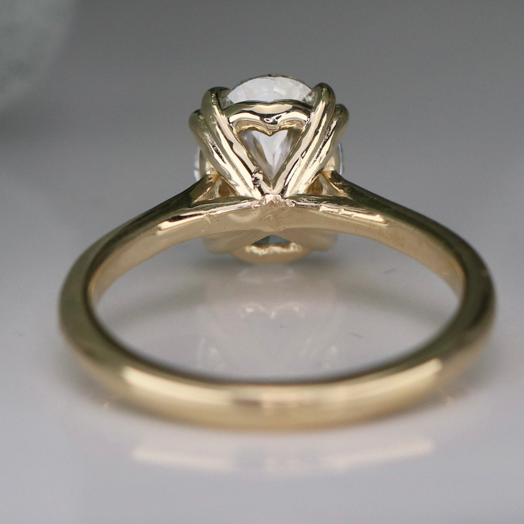 MANOR ROYAL:  The Ophelia - 1.93ct lab grown oval diamond ring in 14k yellow gold D/VVS2