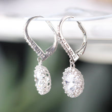 Load image into Gallery viewer, Sterling silver CZ drop earrings