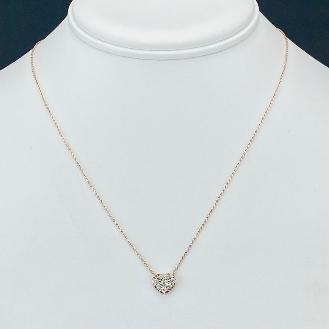 CLEARANCE! Diamond heart necklace in rose gold