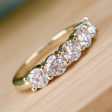 Load image into Gallery viewer, Lab grown 1.875ctw 5 stone diamond band ring in 14k yellow gold