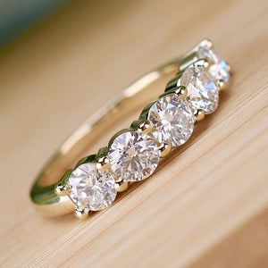 Lab grown 1.875ctw 5 stone diamond band ring in 14k yellow gold