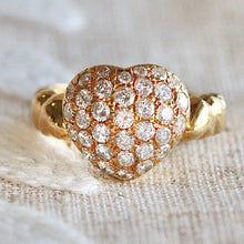 Load image into Gallery viewer, CLEARANCE - 50% OFF! Heart shaped diamond cluster ring in 18k yellow gold