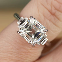 Load image into Gallery viewer, MANOR ROYAL: The Catherine - 4.40ct Asscher cut lab grown diamond ring in platinum