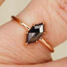 Load image into Gallery viewer, Salt and pepper diamond ring in 14k rose gold from Manor Jewels.