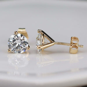 Lab grown 2.13ctw Diamond studs in 14k yellow gold