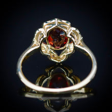 Load image into Gallery viewer, SALE!!  Garnet and diamond ring in 14k yellow gold